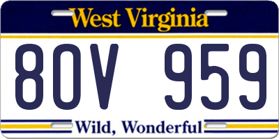 WV license plate 8OV959
