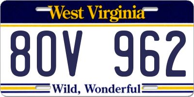 WV license plate 8OV962