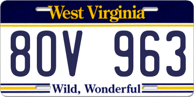 WV license plate 8OV963