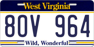 WV license plate 8OV964