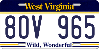 WV license plate 8OV965