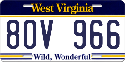 WV license plate 8OV966