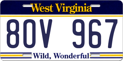 WV license plate 8OV967