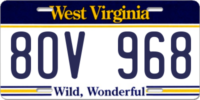 WV license plate 8OV968