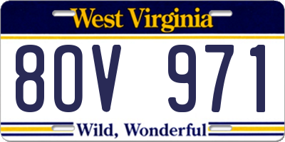 WV license plate 8OV971