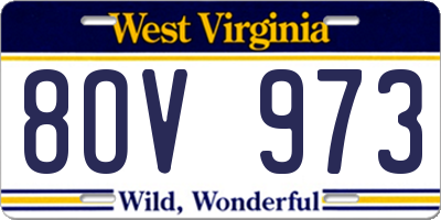 WV license plate 8OV973