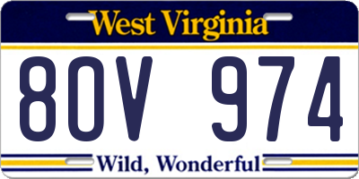 WV license plate 8OV974
