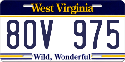 WV license plate 8OV975