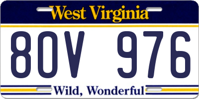 WV license plate 8OV976
