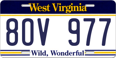 WV license plate 8OV977