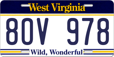 WV license plate 8OV978