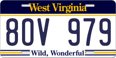 WV license plate 8OV979