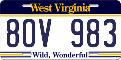 WV license plate 8OV983