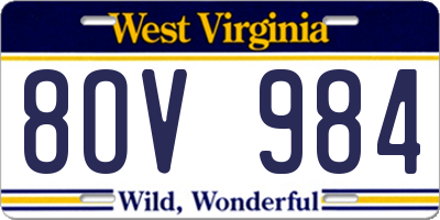 WV license plate 8OV984