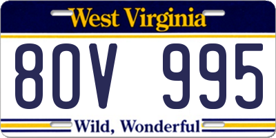 WV license plate 8OV995
