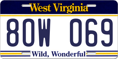 WV license plate 8OW069