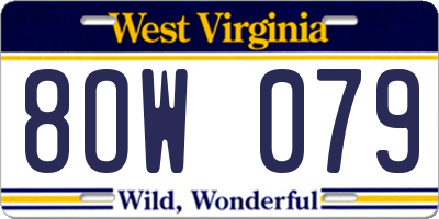 WV license plate 8OW079