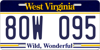 WV license plate 8OW095