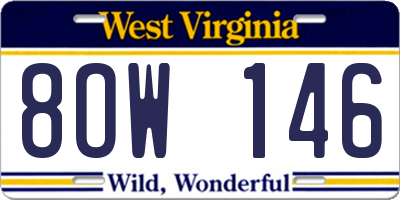 WV license plate 8OW146