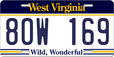 WV license plate 8OW169