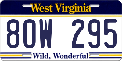 WV license plate 8OW295