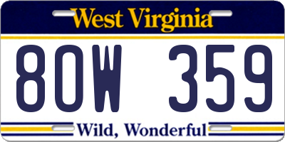 WV license plate 8OW359
