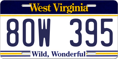 WV license plate 8OW395