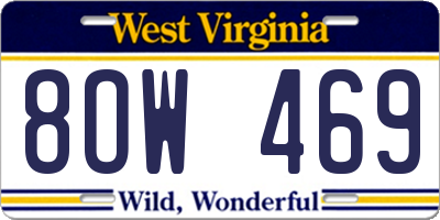WV license plate 8OW469