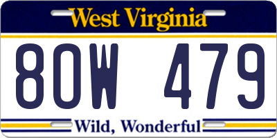WV license plate 8OW479