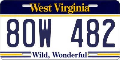 WV license plate 8OW482