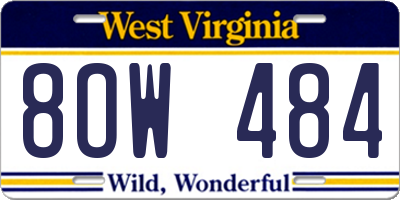 WV license plate 8OW484