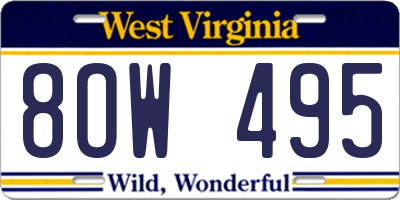 WV license plate 8OW495