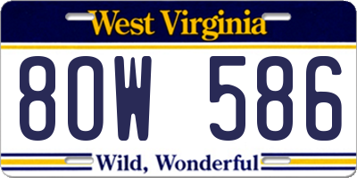 WV license plate 8OW586