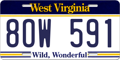 WV license plate 8OW591
