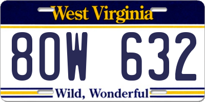 WV license plate 8OW632