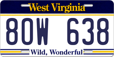 WV license plate 8OW638