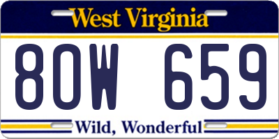 WV license plate 8OW659