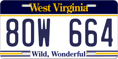 WV license plate 8OW664