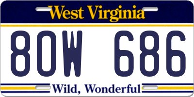 WV license plate 8OW686
