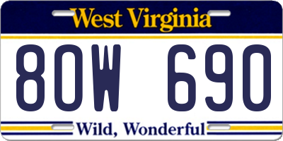 WV license plate 8OW690