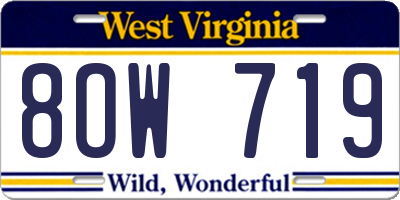 WV license plate 8OW719