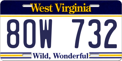 WV license plate 8OW732