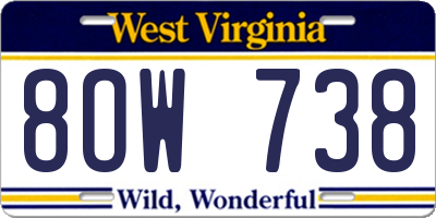 WV license plate 8OW738