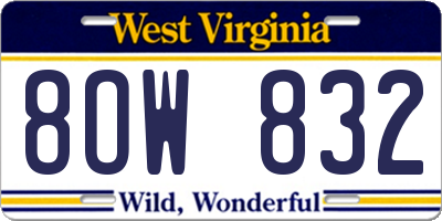 WV license plate 8OW832