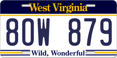 WV license plate 8OW879