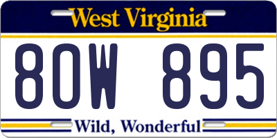 WV license plate 8OW895