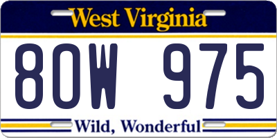 WV license plate 8OW975
