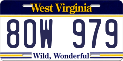 WV license plate 8OW979