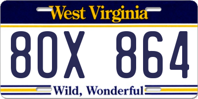 WV license plate 8OX864
