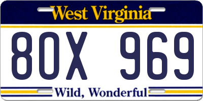 WV license plate 8OX969